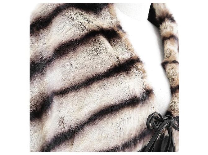Fendi Candi Orilag Kaschmir-Stola Braun Schwarz - Ansicht 11