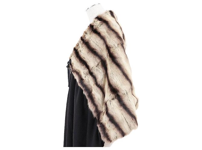 Fendi Candi Orilag Kaschmir-Stola Braun Schwarz - Ansicht 12