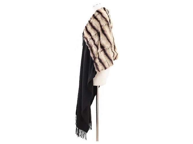Fendi Candi Orilag Kaschmir-Stola Braun Schwarz - Ansicht 5