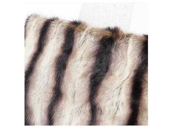 Fendi Candi Orilag Kaschmir-Stola Braun Schwarz - Ansicht 8