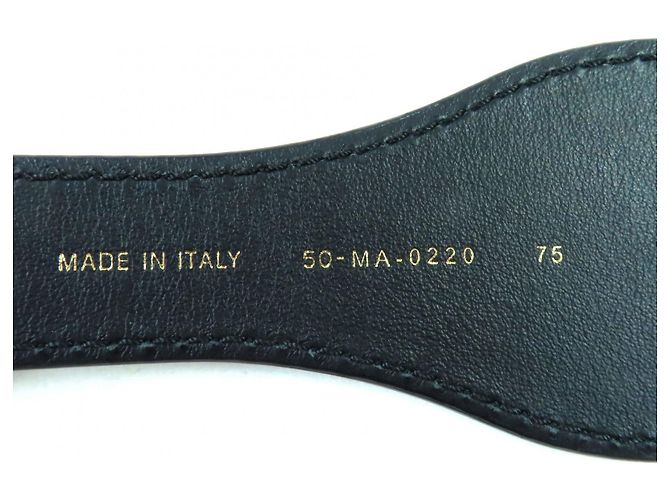 Christian Dior Bestickter Canvas-Gürtel Blau - Ansicht 11
