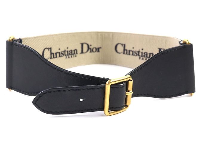 Christian Dior Bestickter Canvas-Gürtel Blau - Ansicht 4