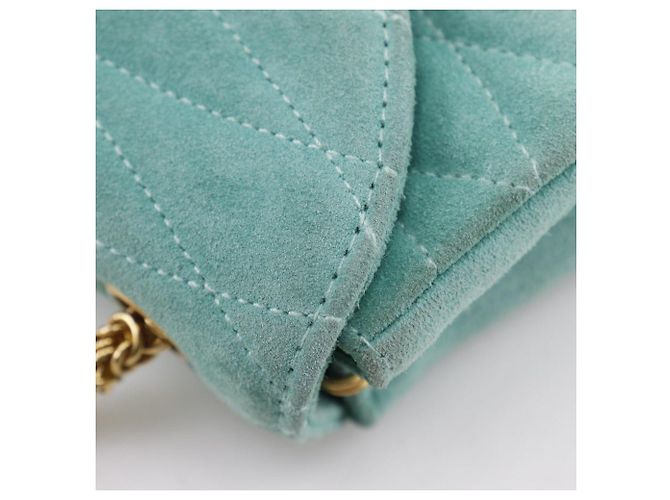 Timeless Borsa a mano in scamosciato Chanel Verde - vista 11