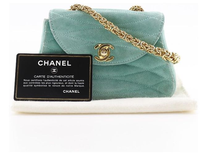 Timeless Borsa a mano in scamosciato Chanel Verde - vista 18