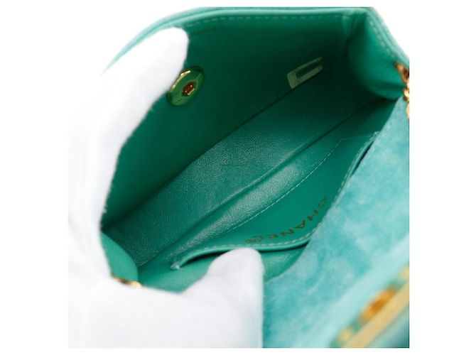 Timeless Borsa a mano in scamosciato Chanel Verde - vista 6