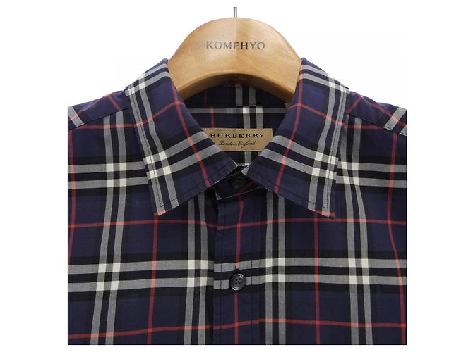 Camicia Burberry Rosso Blu Blu navy - vista 5