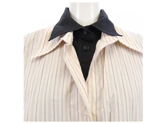 Maison Martin Margiela Camicia a righe MM6 Maison Margiela Nero Rosa Beige - vista 5