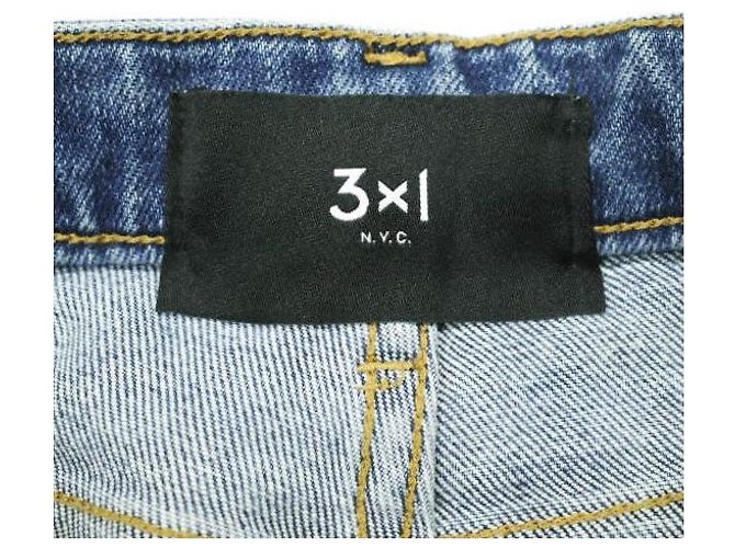 Autre Marque 3×1 EMPIRE CROP FLARE Pantalones de denim de algodón y poliuretano Azul - vista 4