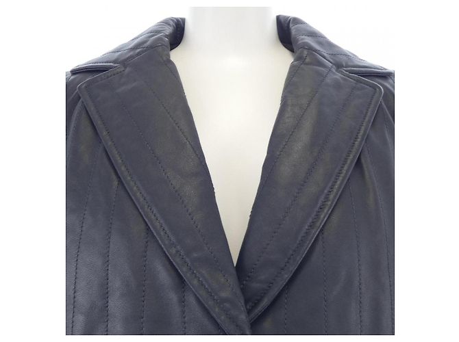 Chaqueta de cuero Louis Vuitton Castaño - vista 5