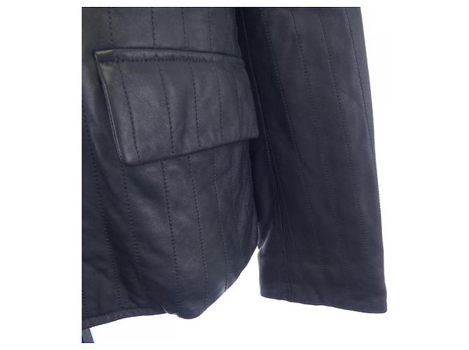 Chaqueta de cuero Louis Vuitton Castaño - vista 6