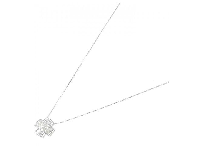 Autre Marque Collana con Croce in Diamanti in Oro Bianco Au750 Argento - vista 2