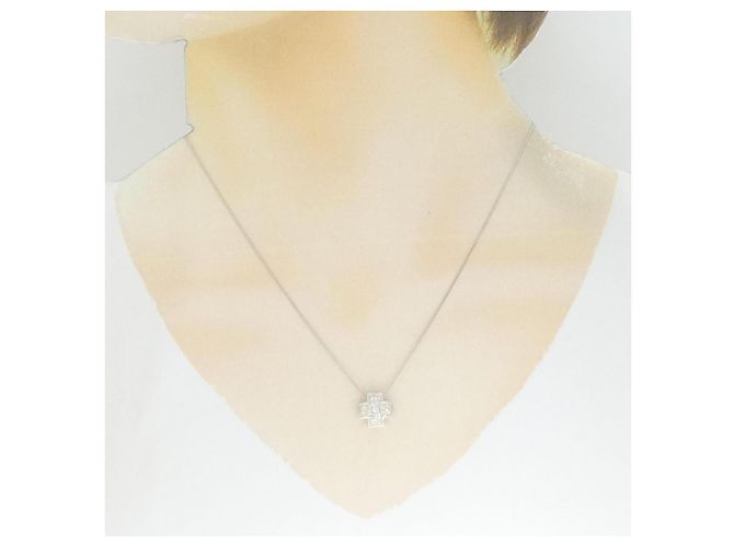 Autre Marque Collana con Croce in Diamanti in Oro Bianco Au750 Argento - vista 6
