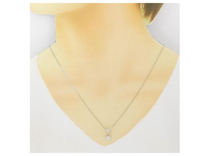 Autre Marque Diamant-Halskette aus weißem Gold Au750 und Platin PT850 Silber - Ansicht 6