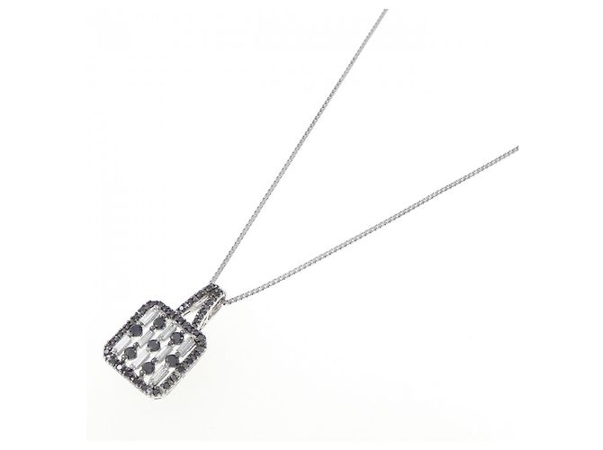 Autre Marque Collana in oro bianco e oro nero Au750 con diamanti Argento - vista 2