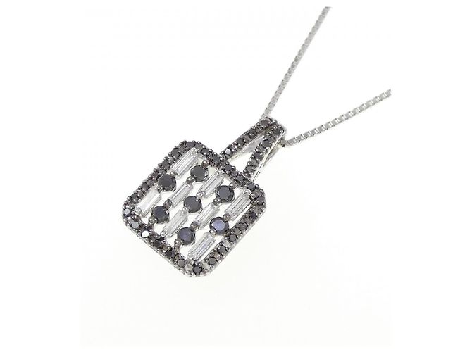Autre Marque Collana in oro bianco e oro nero Au750 con diamanti Argento - vista 3