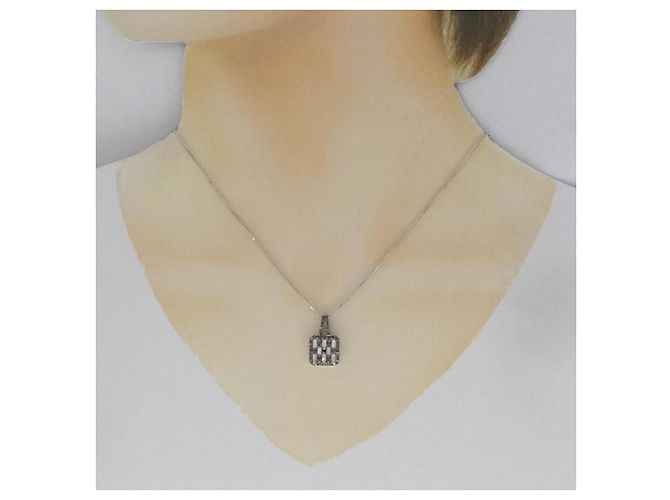 Autre Marque Collana in oro bianco e oro nero Au750 con diamanti Argento - vista 6