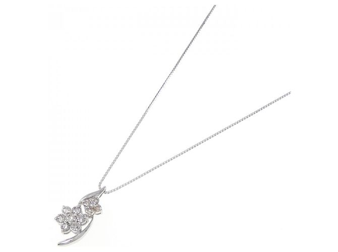 Autre Marque Collana a Fiore in Diamanti in Oro Bianco Au750 Argento - vista 2