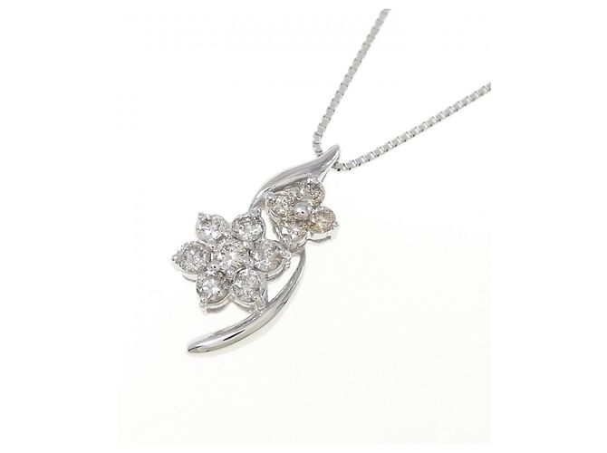 Autre Marque Collana a Fiore in Diamanti in Oro Bianco Au750 Argento - vista 3