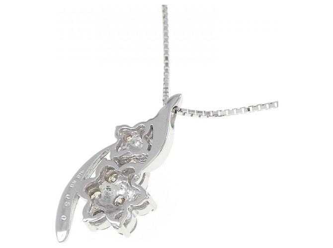 Autre Marque Collana a Fiore in Diamanti in Oro Bianco Au750 Argento - vista 4