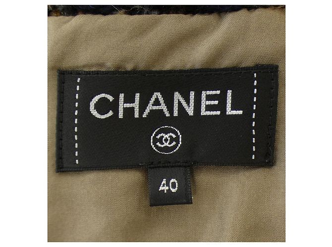 Timeless Falda Chanel Skirt Skirt Castaño Azul Azul marino - vista 5