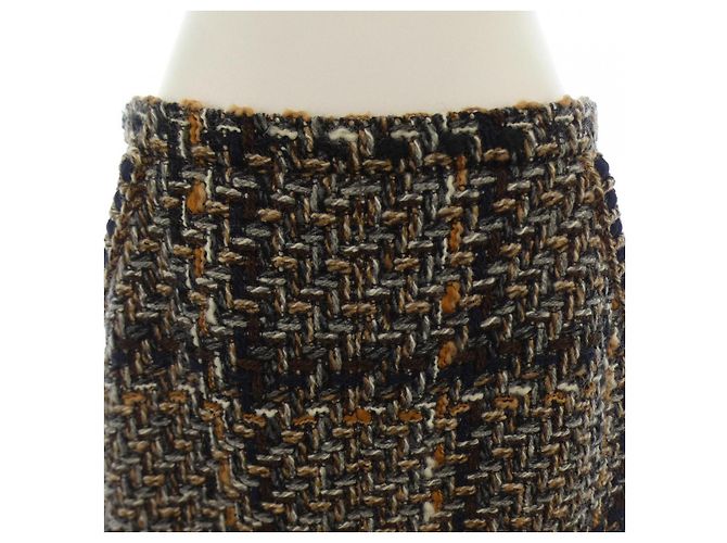 Timeless Falda Chanel Skirt Skirt Castaño Azul Azul marino - vista 6
