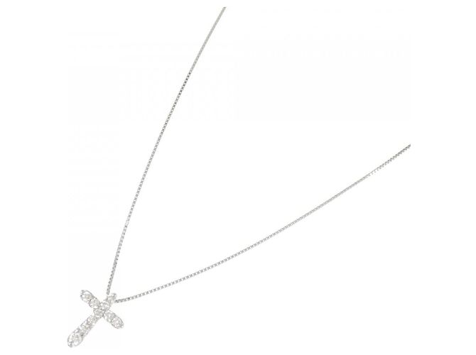 Autre Marque Collana con Croce in Diamanti e Platino Argento - vista 2