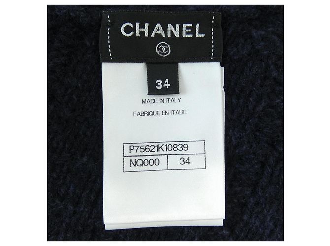 Timeless Tejido de cachemira Chanel Azul Azul marino - vista 4