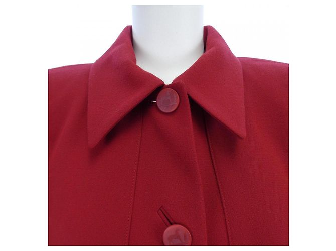 Hermès Giacca in lana e acetato Hermes Rosso - vista 5