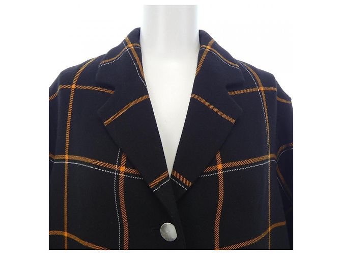 Hermès Abrigo de lana Hermes 34 Negro Naranja - vista 5