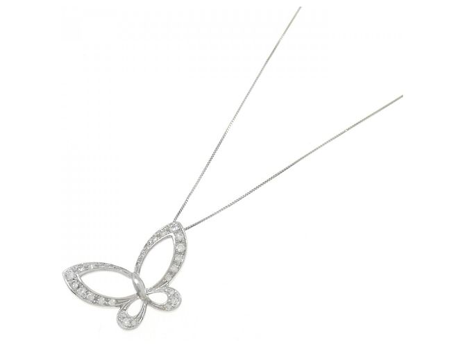 Autre Marque Collana Butterfly in Diamanti Au750 Argento - vista 2