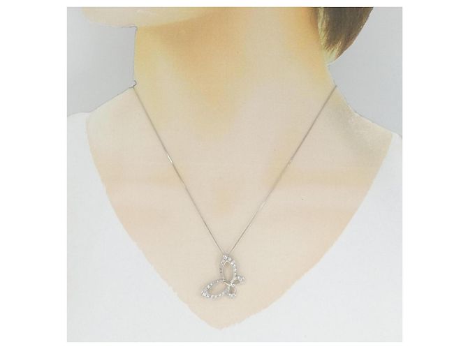 Autre Marque Collana Butterfly in Diamanti Au750 Argento - vista 6