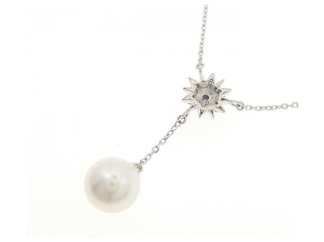 Autre Marque Collana con perle Akoya e diamanti in oro bianco Au750 Argento - vista 4