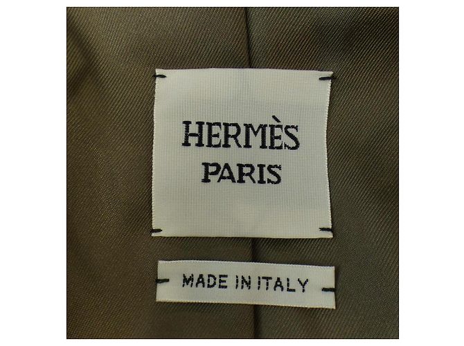 Hermès Cappotto in seta Hermes Beige - vista 4