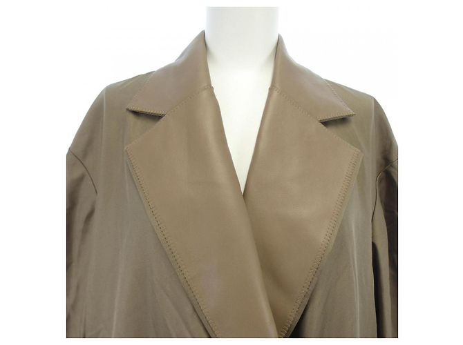Hermès Cappotto in seta Hermes Beige - vista 5