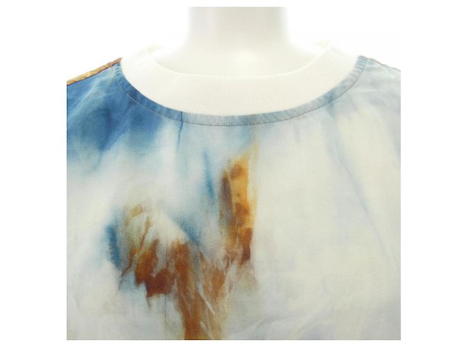 Graceful T-shirt en soie Louis Vuitton Marron Bleu Bleu Marine - vue 5