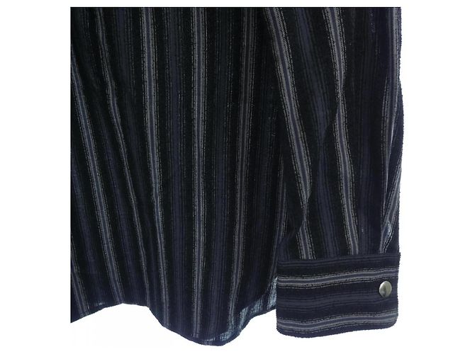 Autre Marque Camicia Tamme Nero Blu navy - vista 6