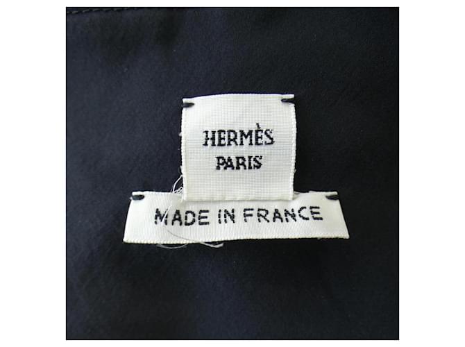Top de seda Hermès 36 Negro - vista 4