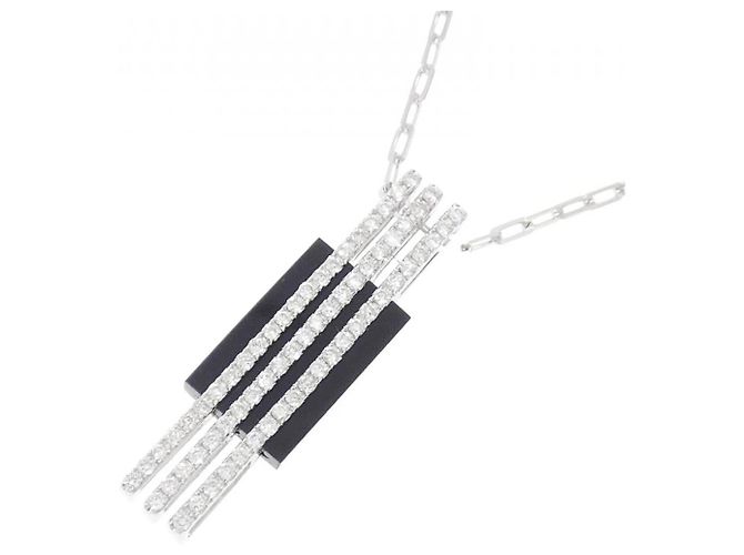 Autre Marque Collana in oro bianco Au750, onice e diamante Nero - vista 3