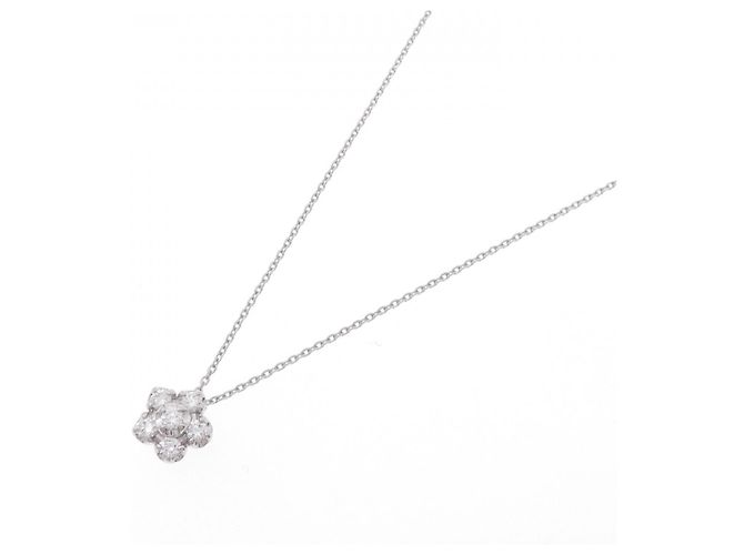 Autre Marque Collana a fiore in diamante e platino Argento - vista 2