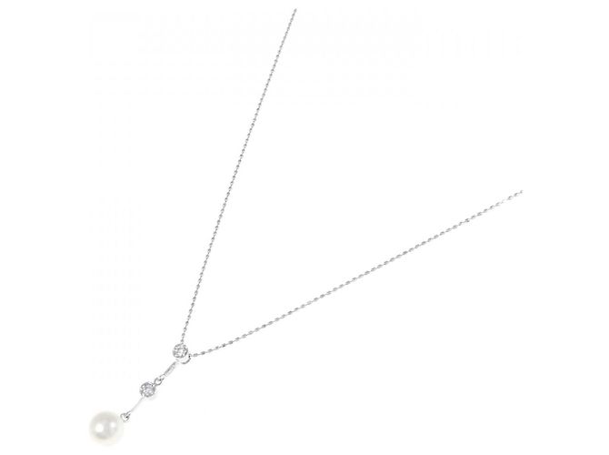 Autre Marque Collana di perle Akoya in oro bianco Au750 Argento - vista 2