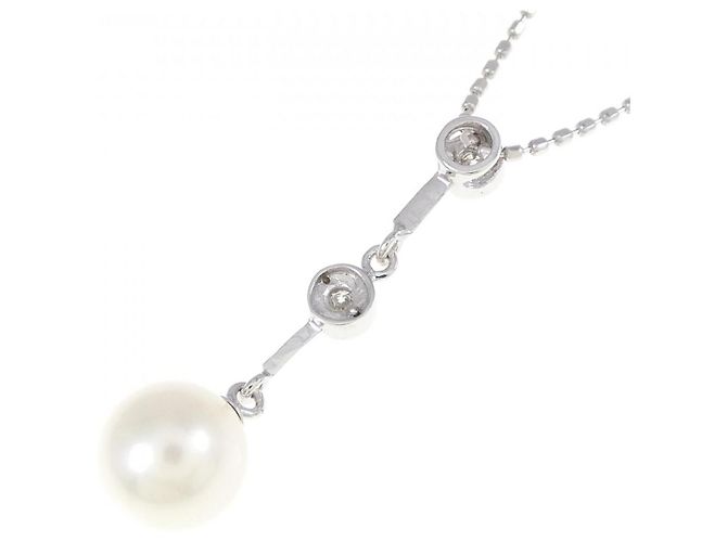 Autre Marque Collana di perle Akoya in oro bianco Au750 Argento - vista 4