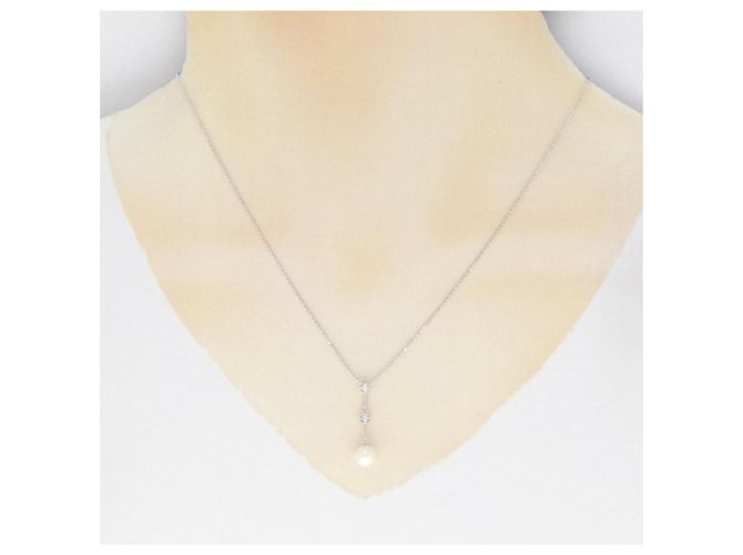 Autre Marque Collana di perle Akoya in oro bianco Au750 Argento - vista 6