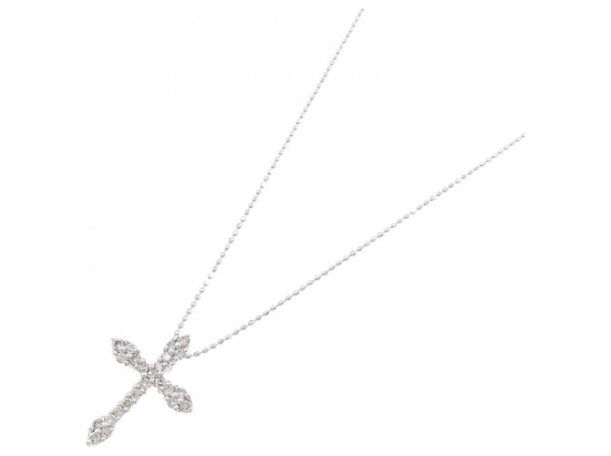 Autre Marque Collana Cross Diamond in Au750 Argento - vista 2