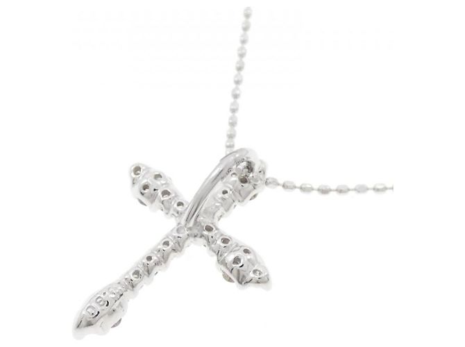 Autre Marque Collana Cross Diamond in Au750 Argento - vista 4