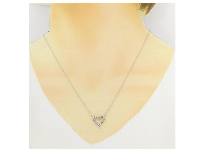 Autre Marque Collana Cuore di Diamante Au750 Argento - vista 6