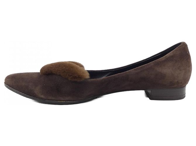 Scarpe basse Hermès Scarpe basse in shearling Marrone - vista 2