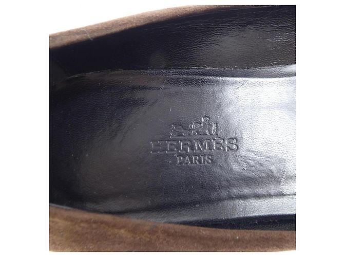 Scarpe basse Hermès Scarpe basse in shearling Marrone - vista 6