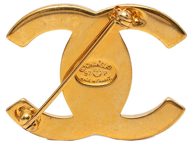 Spilla Chanel Vintage Coco Mark Turnlock D'oro - vista 2