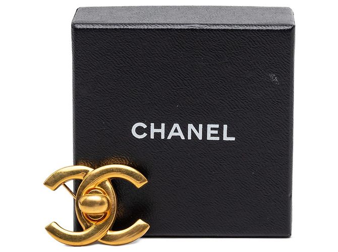 Spilla Chanel Vintage Coco Mark Turnlock D'oro - vista 3