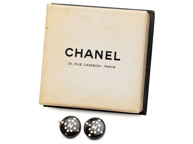 Chanel Coco Mark Ohrstecker Schwarz Golden - Ansicht 4